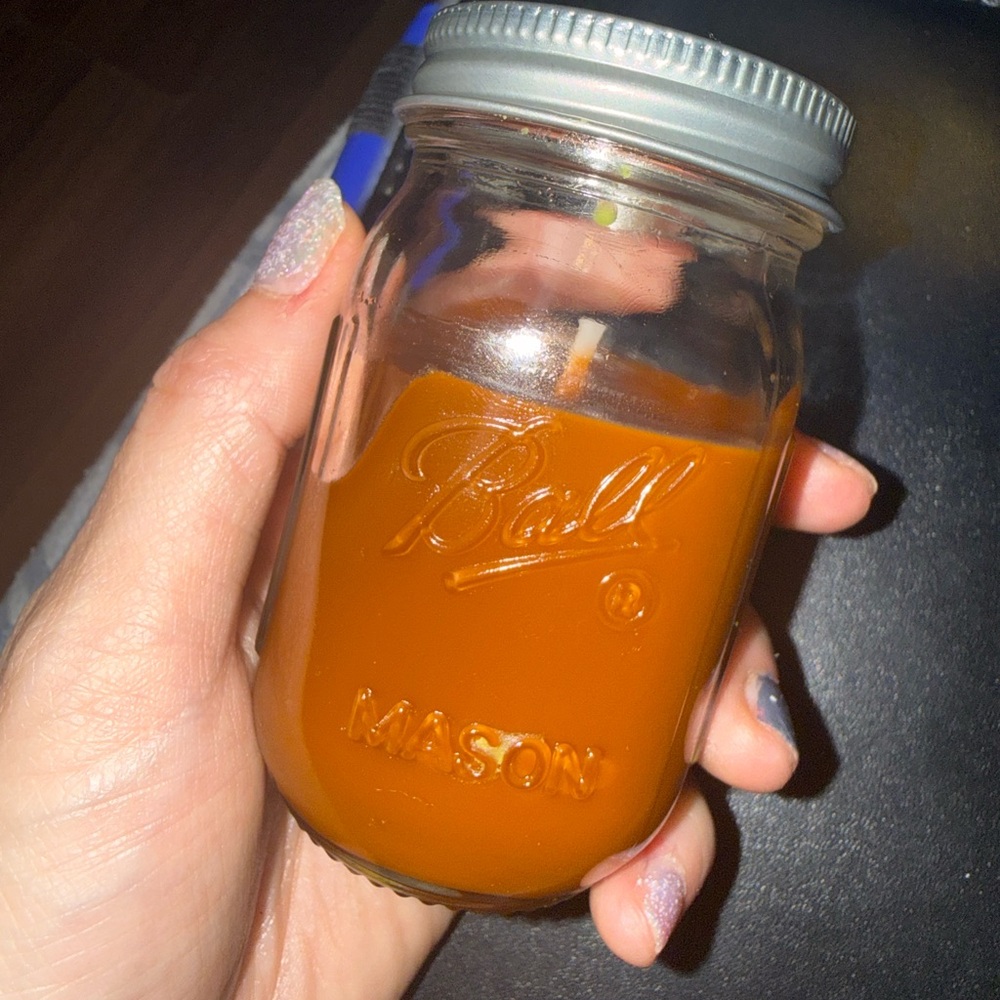 Ball Mason Jar w/ hot chocolate candle